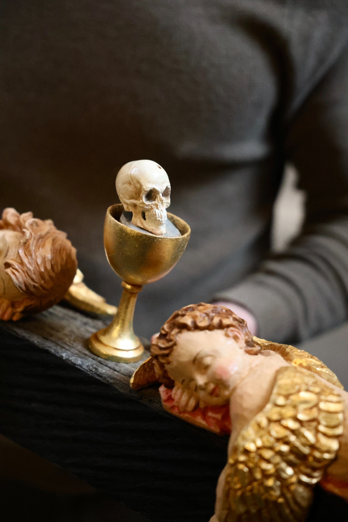 Chalice, skull and rose detail of Mutterliebe